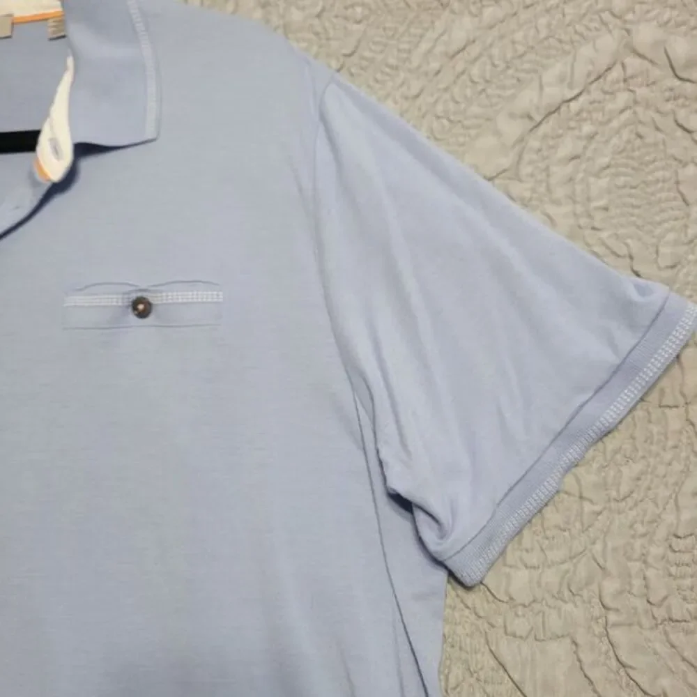 Ted Baker Polo Shirt 6 Light Blue Cotton Blend‎